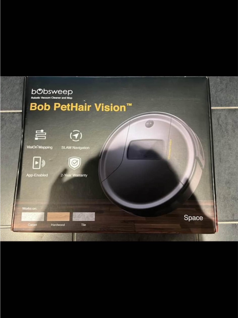 bObsweep Bob PetHair Vision Robotic Vacuum - Space (Gray)